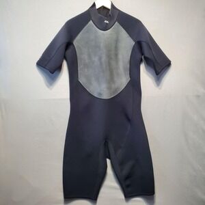 NWT DBX 3/2mm Shorty Wetsuit Mens XL Neoprene Black Gray Back Zip Surf Dive Swim